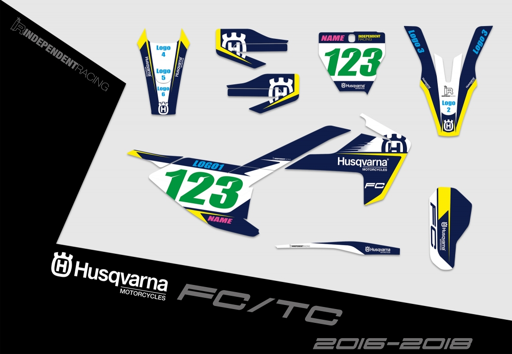 Husqvarna FC-TC 2016 - 2018 | Dekor Stock 1A | 2D-Ansicht