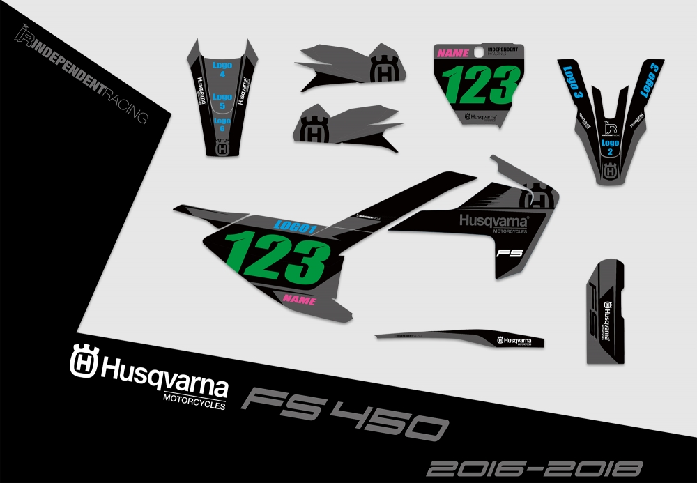 Husqvarna FS 450 2016 - 2018 | Decal Stock 1B | 2D view