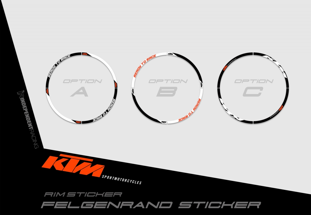 KTM Lc4 1999 - 2004 | Decal Stock 3B |  Rimsticker