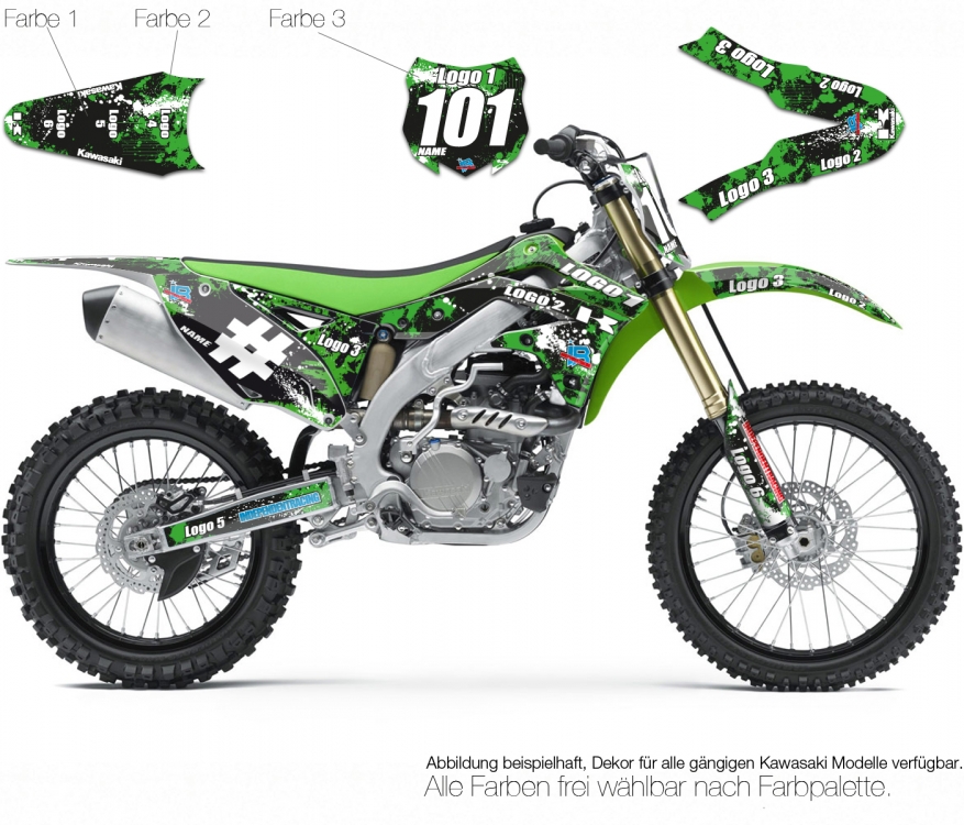 Motocross Decal Kawasaki Semi-Custom3