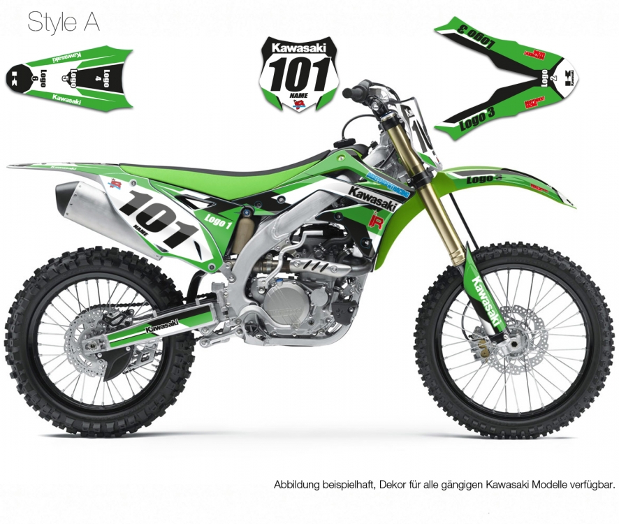 Motocross Decal Kawasaki Stock2