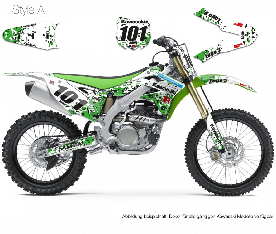 Motocross Decal Kawasaki Stock3