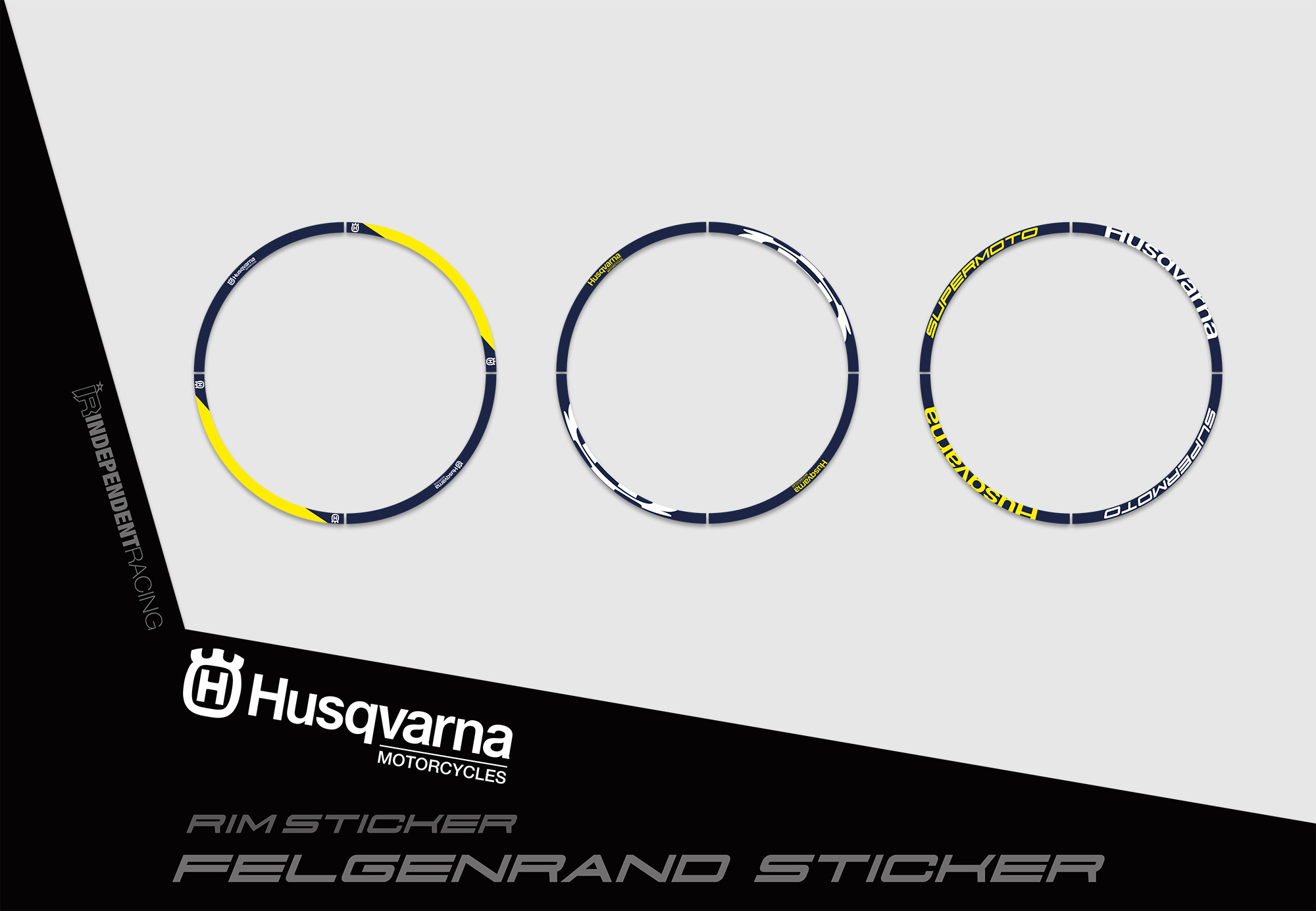 Husqvarna Felgenrand Aufkleber, Dekor Stock 3