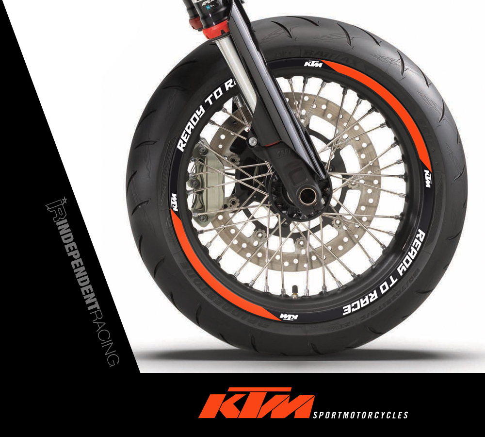 Motorrad Felgenaufkleber Aufkleber KTM,SMC,690 Supermoto TMR silber/rot 