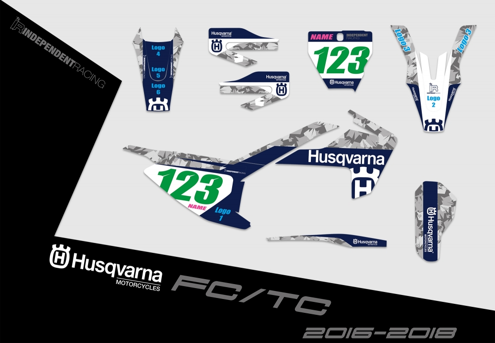 Husqvarna FC-TC 2016 - 2018 | Dekor Factory 1A | 2D-Ansicht