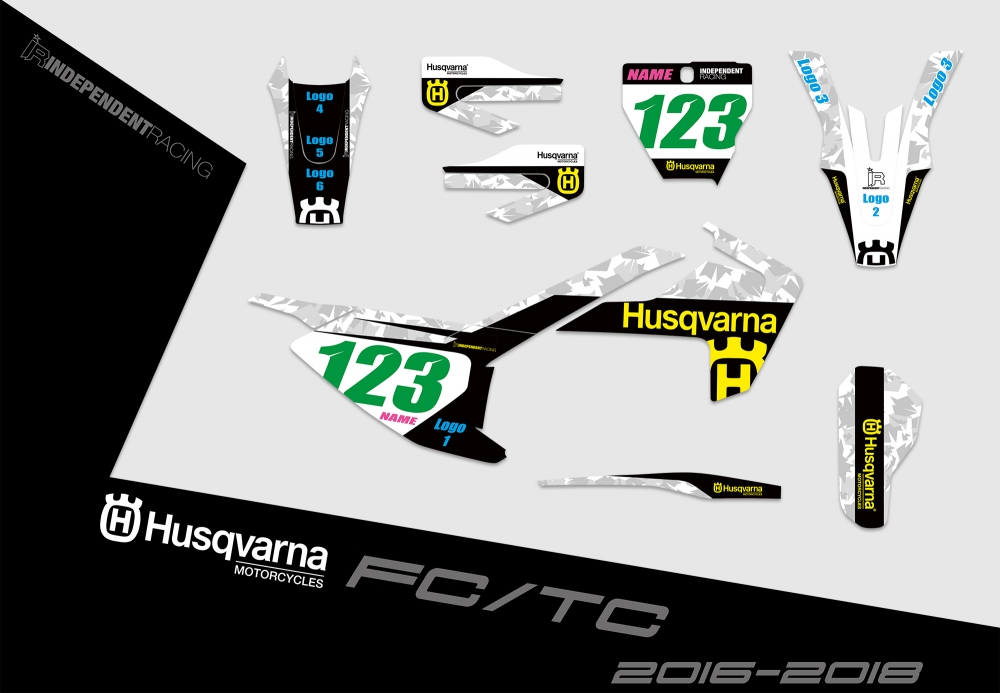 Husqvarna FC-TC 2016 - 2018 | Dekor Factory 1B | 2D-Ansicht