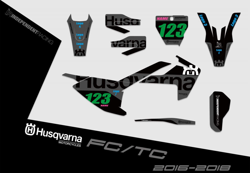 Husqvarna FC-TC 2016 - 2018 | Decal Factory 2B | 2D view