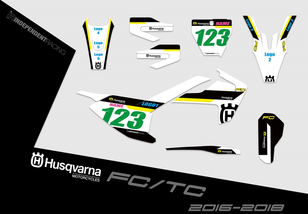 Husqvarna FC-TC 2016 - 2018 | Dekor Factory 3A | 2D-Ansicht