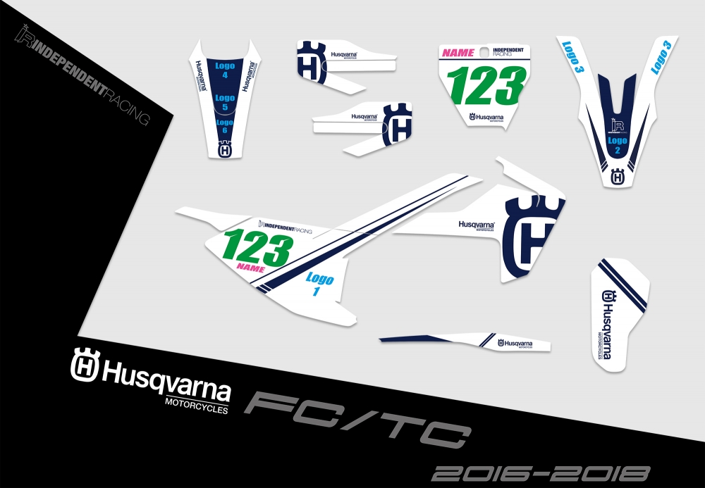 Husqvarna FC-TC 2016 - 2018 | Decal Stock 2B | 2D view