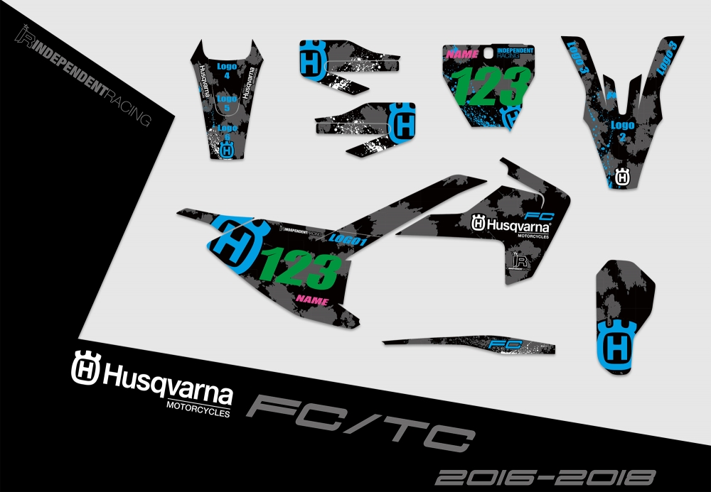 Husqvarna FC-TC 2016 - 2018 | Decal Stock 3B | 2D view