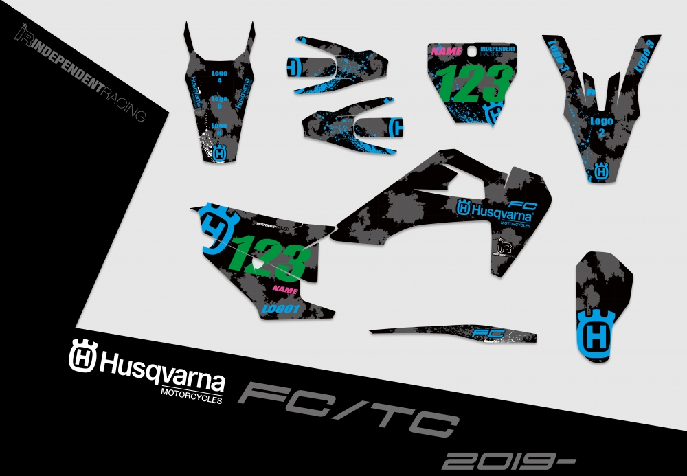 Husqvarna FC-TC ab 2019 | Dekor Stock 3B | 2D-Ansicht
