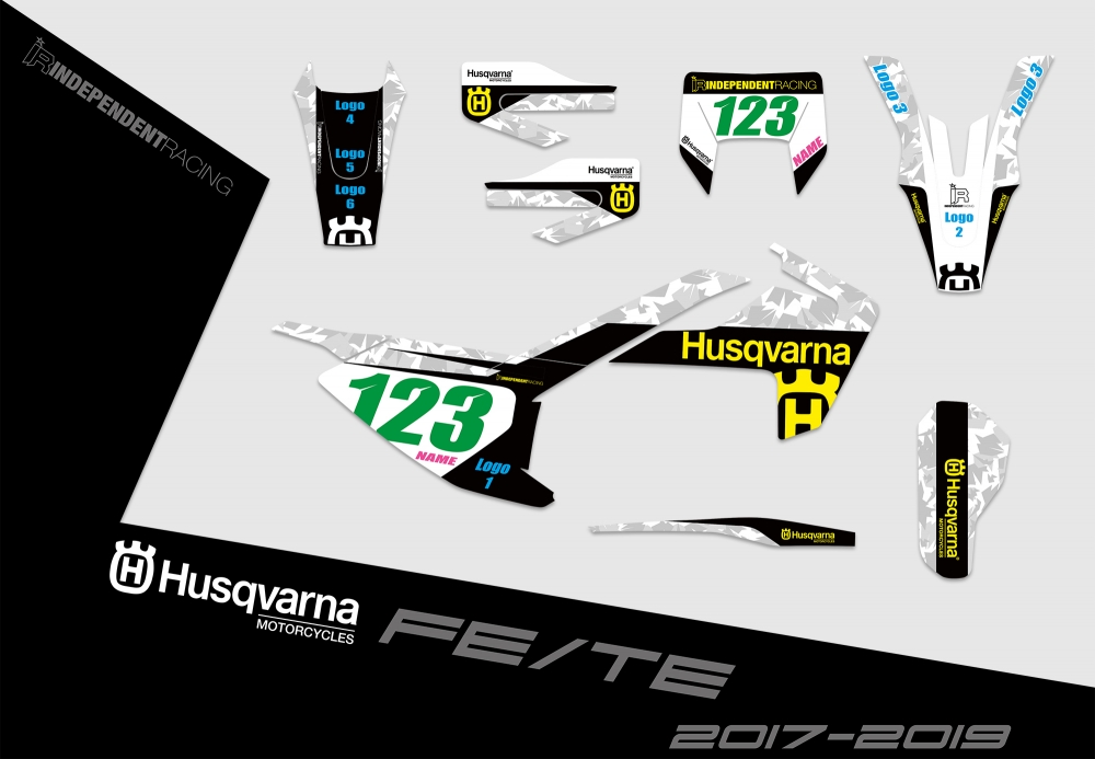 Husqvarna FE-TE 2017 - 2019 | Dekor Factory 1B | 2D-Ansicht