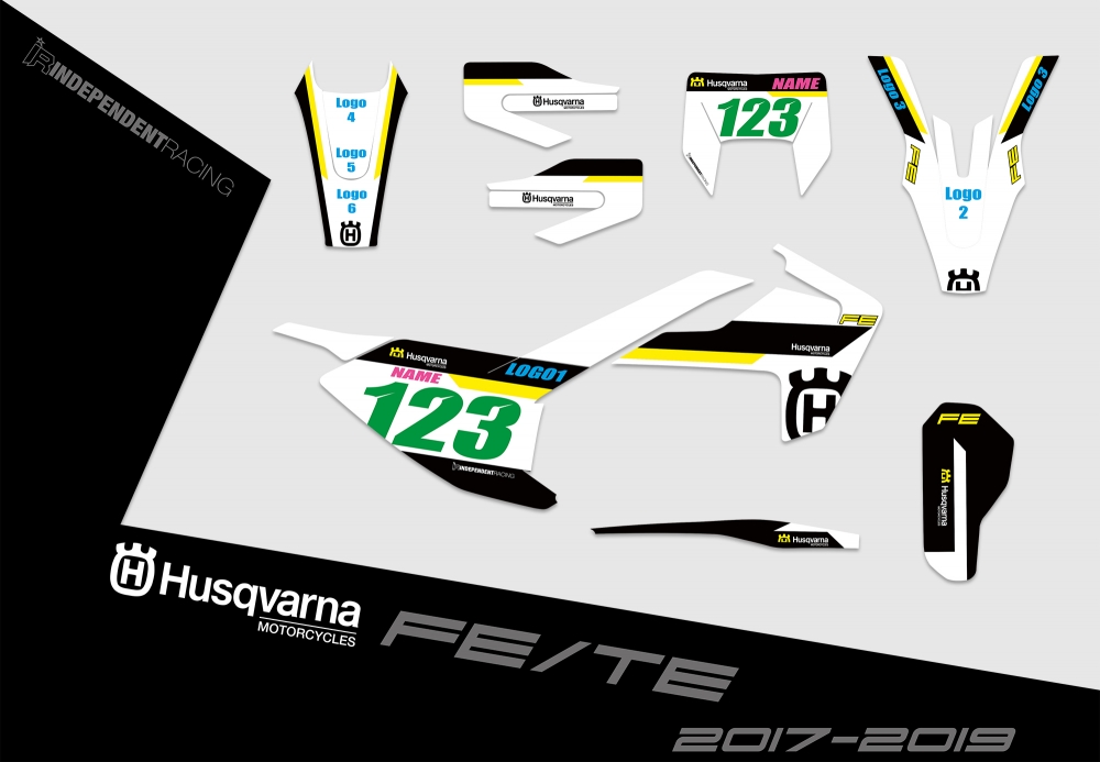 Husqvarna FE-TE 2017 - 2019 | Dekor Factory 3A | 2D-Ansicht