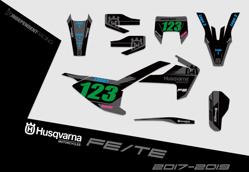 Husqvarna FE-TE 2017 - 2019 | Decal Stock 1B | 2D view