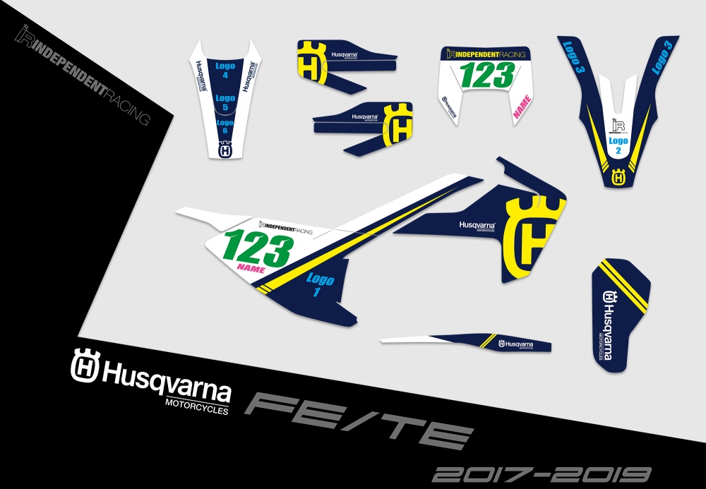 Husqvarna FE-TE 2017 - 2019 | Decal Stock 2A | 2D view