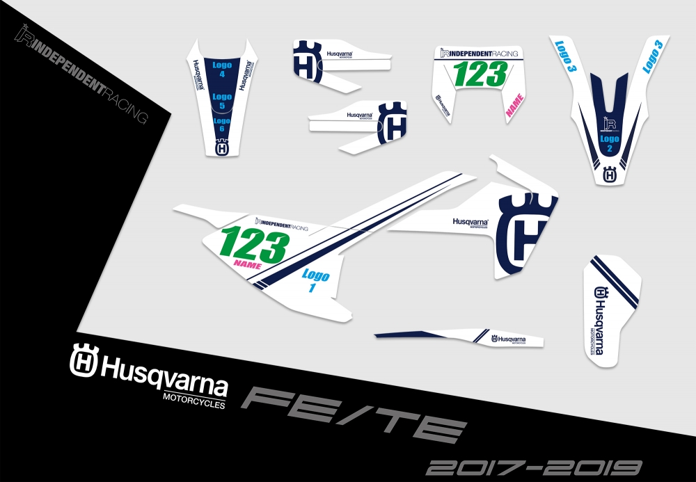 Husqvarna FE-TE 2017 - 2019 | Decal Stock 2B | 2D view