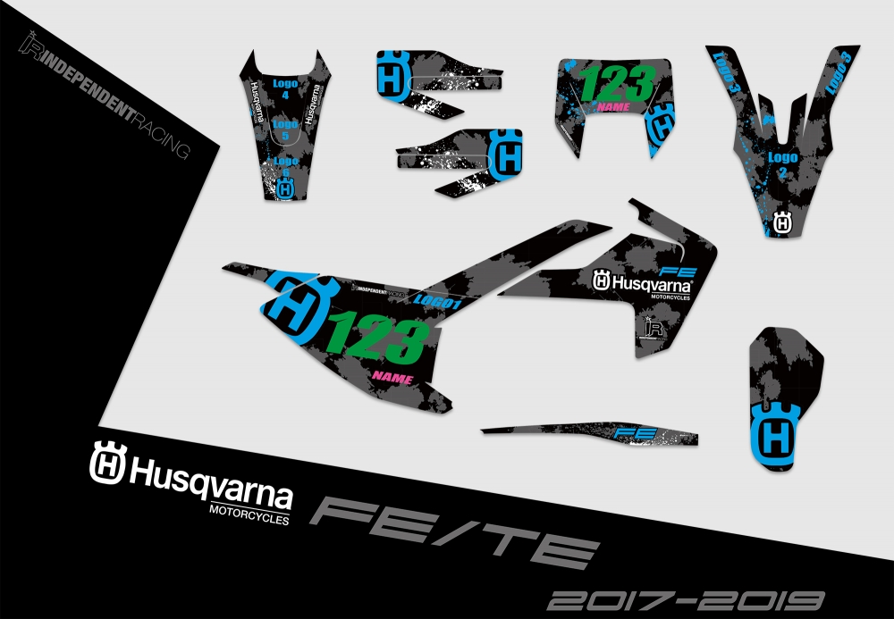Husqvarna FE-TE 2017 - 2019 | Decal Stock 3B | 2D view