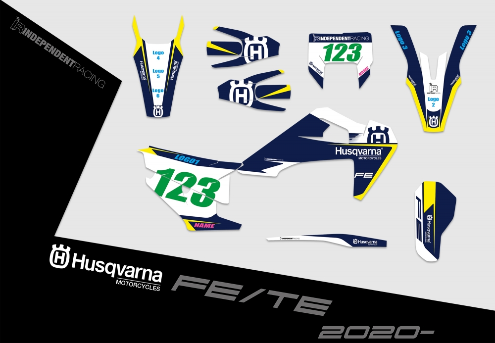 Husqvarna FE-TE ab 2020 | Dekor Stock 1A | 2D-Ansicht