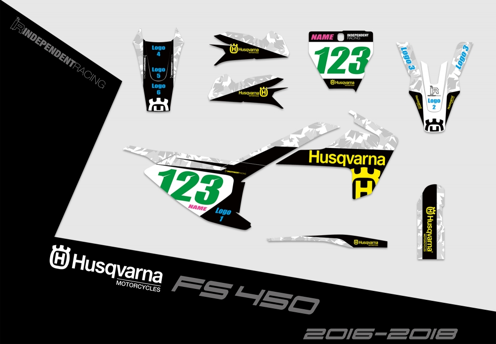 Husqvarna FS 450 2016 - 2018 | Decal Factory 1B | 2D view