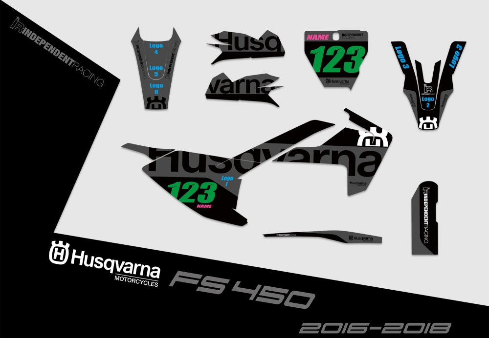 Husqvarna FS 450 2016 - 2018 | Decal Factory 2B | 2D view