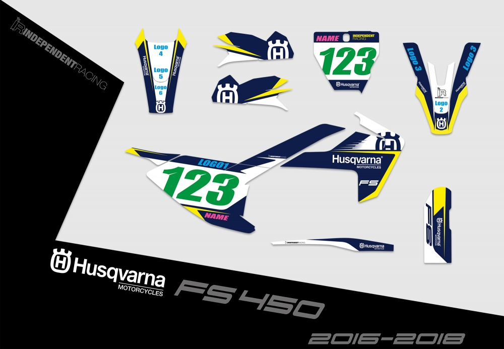 Husqvarna FS 450 2016 - 2018  | Dekor Stock 1A | 2D-Ansicht