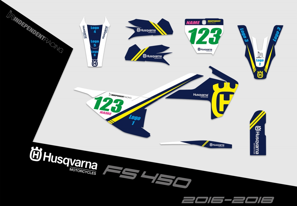 Husqvarna FS 450 2016 - 2018 | Decal Stock 2A | 2D view