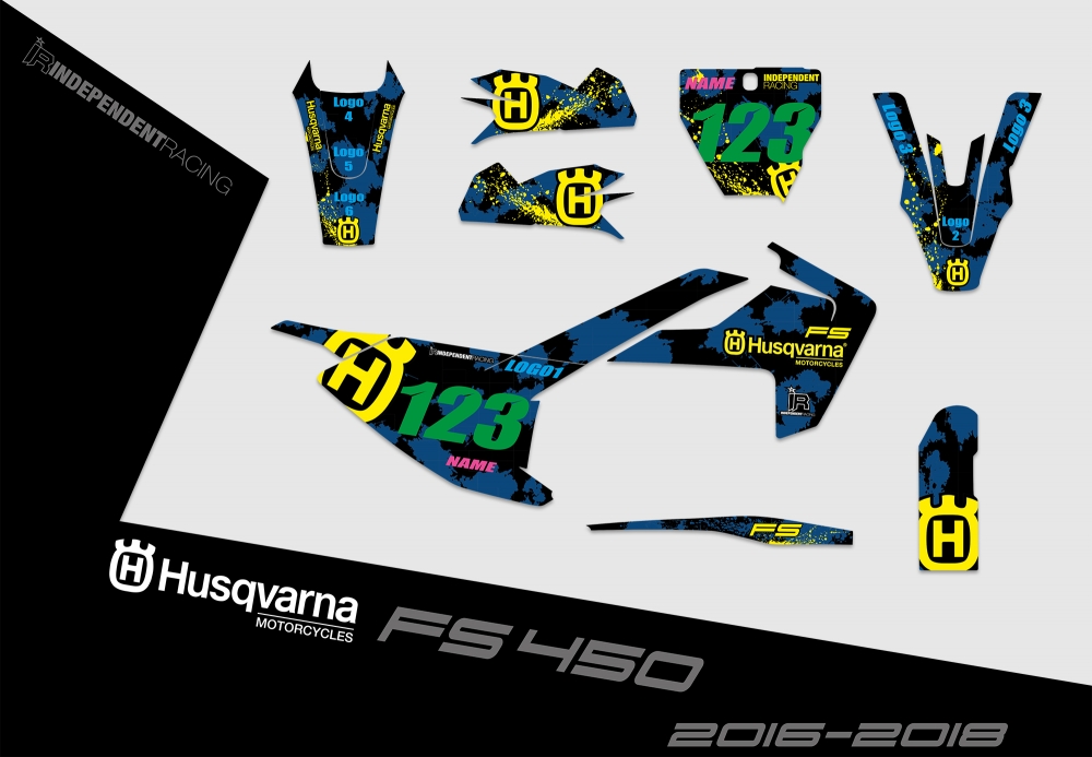 Husqvarna FS 450 2016 - 2018 | Decal Stock 3A | 2D view