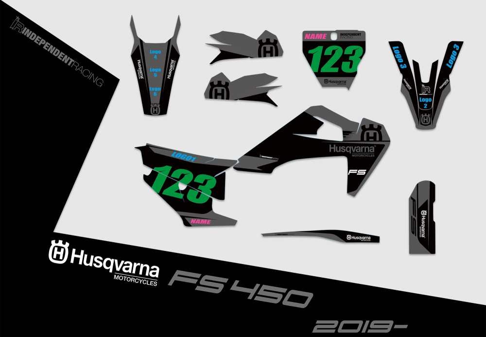Husqvarna FS 450 ab 2019  | Dekor Stock 1B | 2D-Ansicht