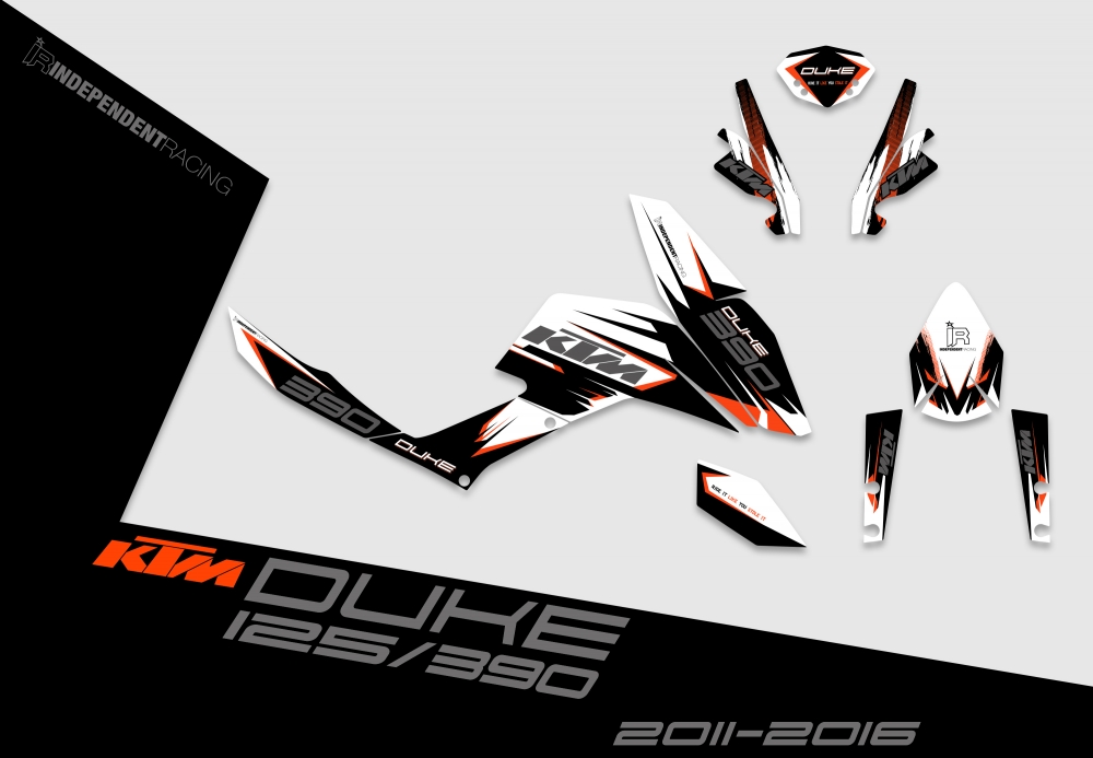 KTM Duke 125/390 2012 - 2016 | Decal Factory 1A | 2D view