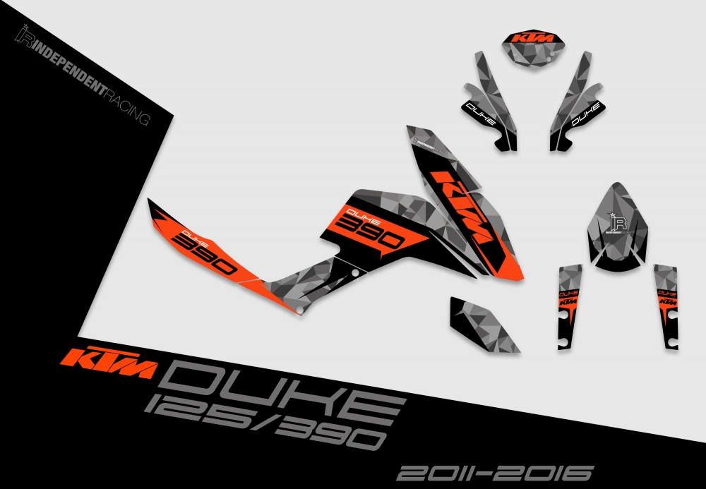 KTM Duke 125/390 2012 - 2016 | Dekor Factory 2B | 2D-Ansicht