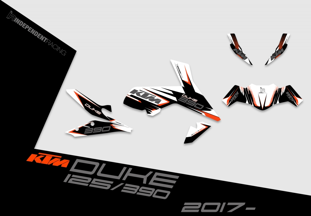 KTM Duke 125/390 ab 2017 | Dekor Factory 1A | 2D-Ansicht