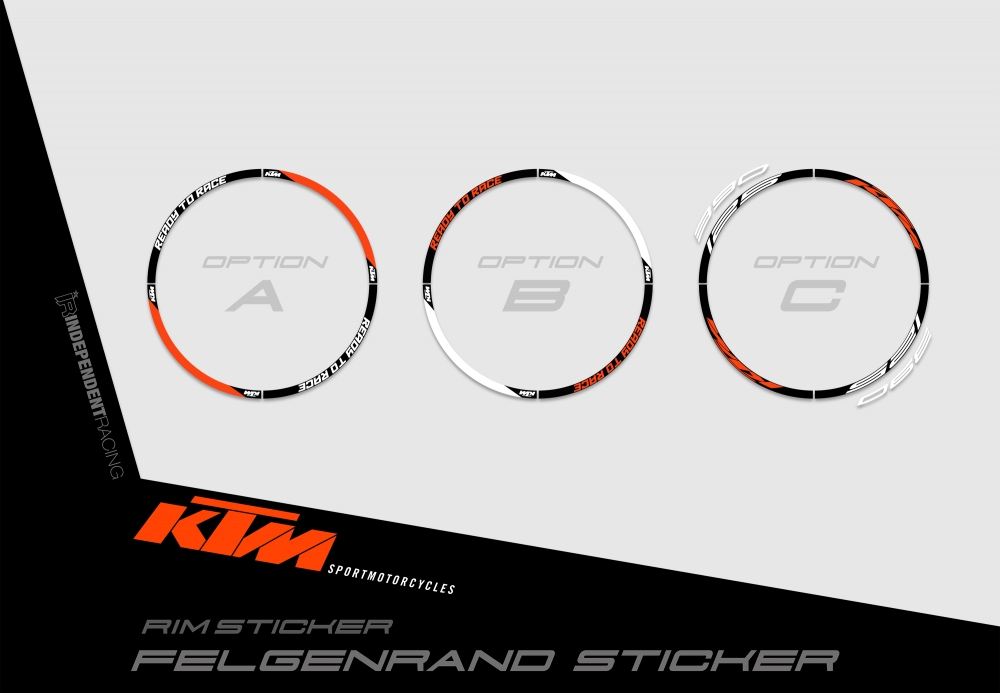 KTM Duke 125/390 ab 2017 | Dekor Factory 1A | Felgenrandaufkleber