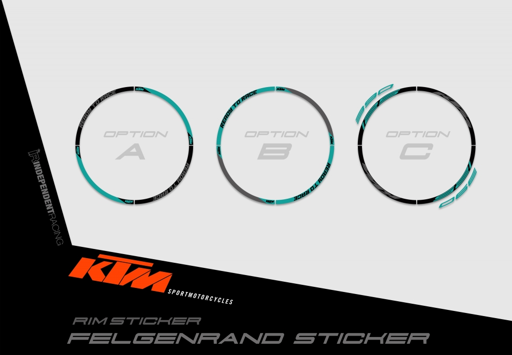 KTM Duke 125/390 ab 2017 | Dekor Factory 1B | Felgenrandaufkleber