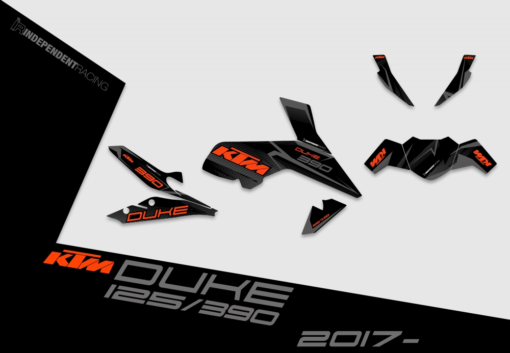 KTM Duke 125/390 ab 2017 | Dekor Stock 3A | 2D-Ansicht