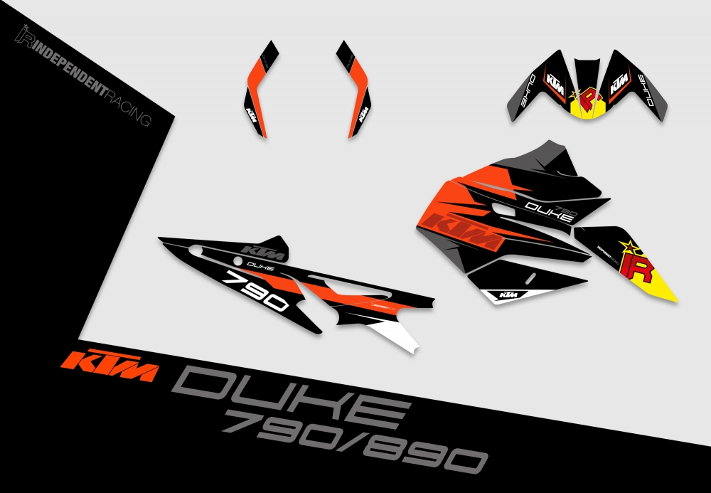 KTM Duke 790/890 | Decal Stock 1B | 2D view