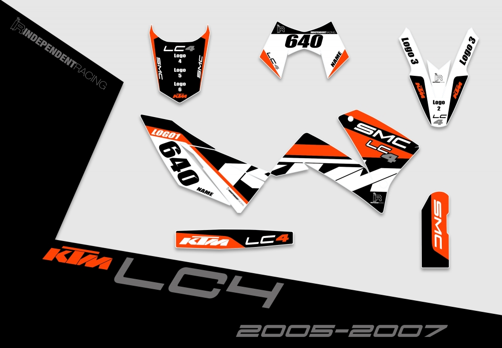 KTM Lc4 2005 - 2007 | Dekor Factory 1A | 2D-Ansicht