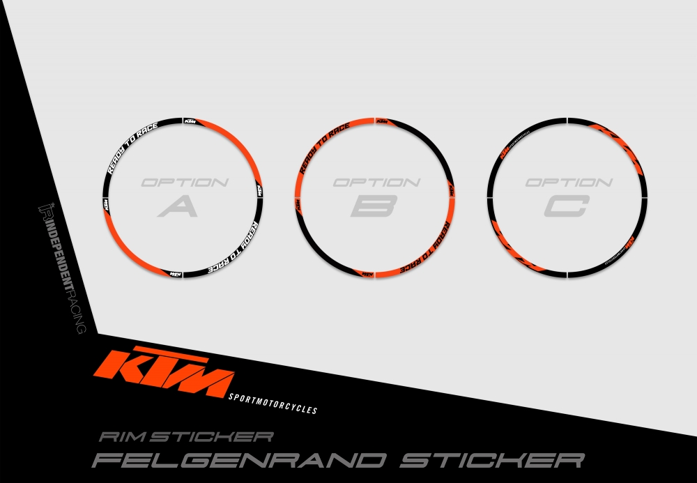 KTM Lc4 2005 - 2007 | Dekor Factory 1A | Felgenrandaufkleber