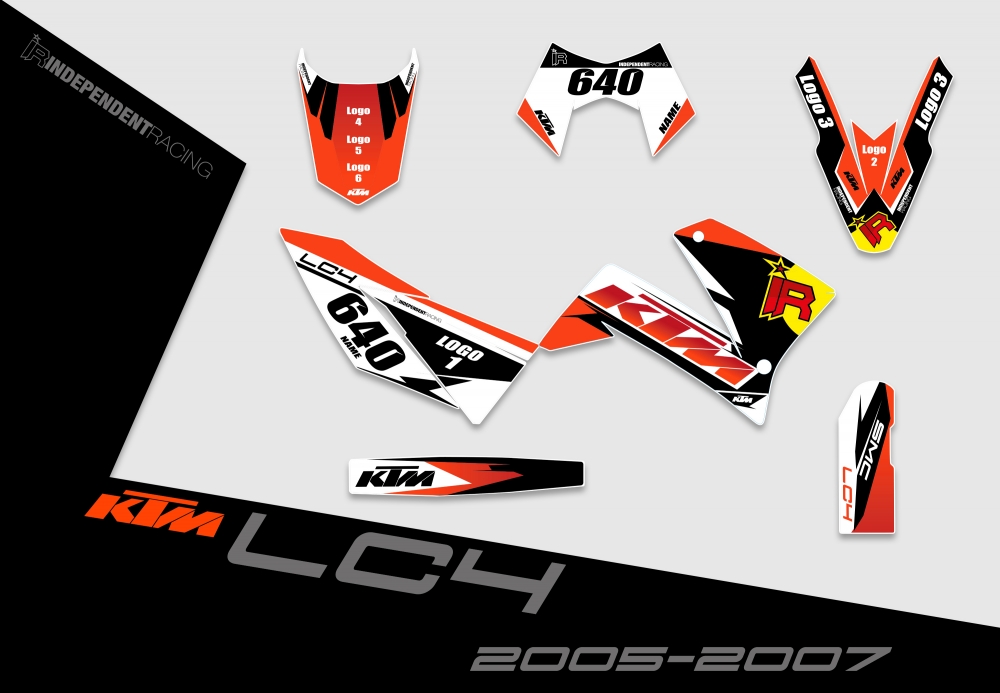 KTM Lc4 2005 - 2007 | Dekor Factory 2A | 2D-Ansicht