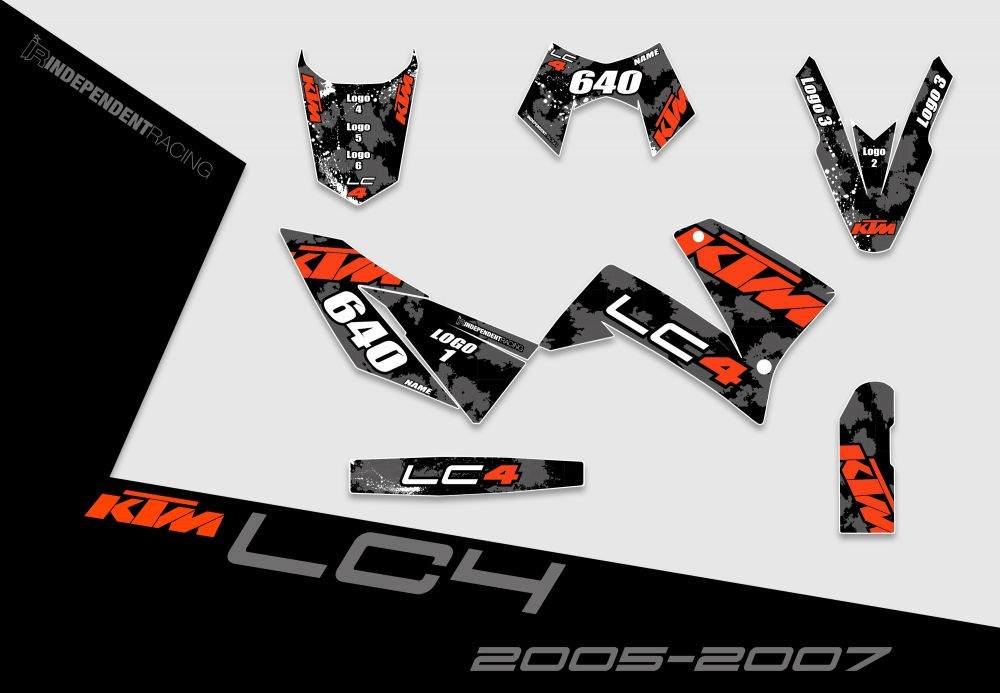 KTM Lc4 2005 - 2007 | Dekor Factory 3A | 2D-Ansicht
