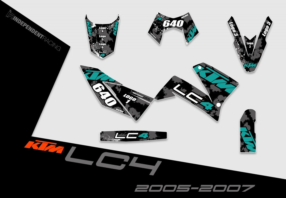 KTM Lc4 2005 - 2007 | Decal Factory 3B | 2D view