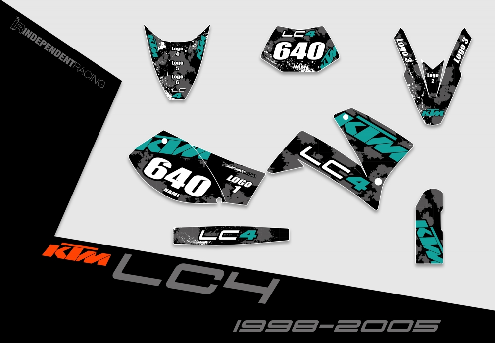 KTM Lc4 1999 - 2004 | Decal Factory 3B | 2D view