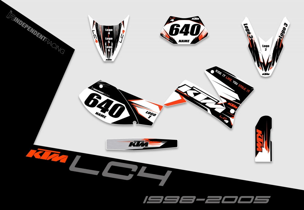 KTM Lc4 1999 - 2004 | Dekor Stock 1A | 2D-Ansicht
