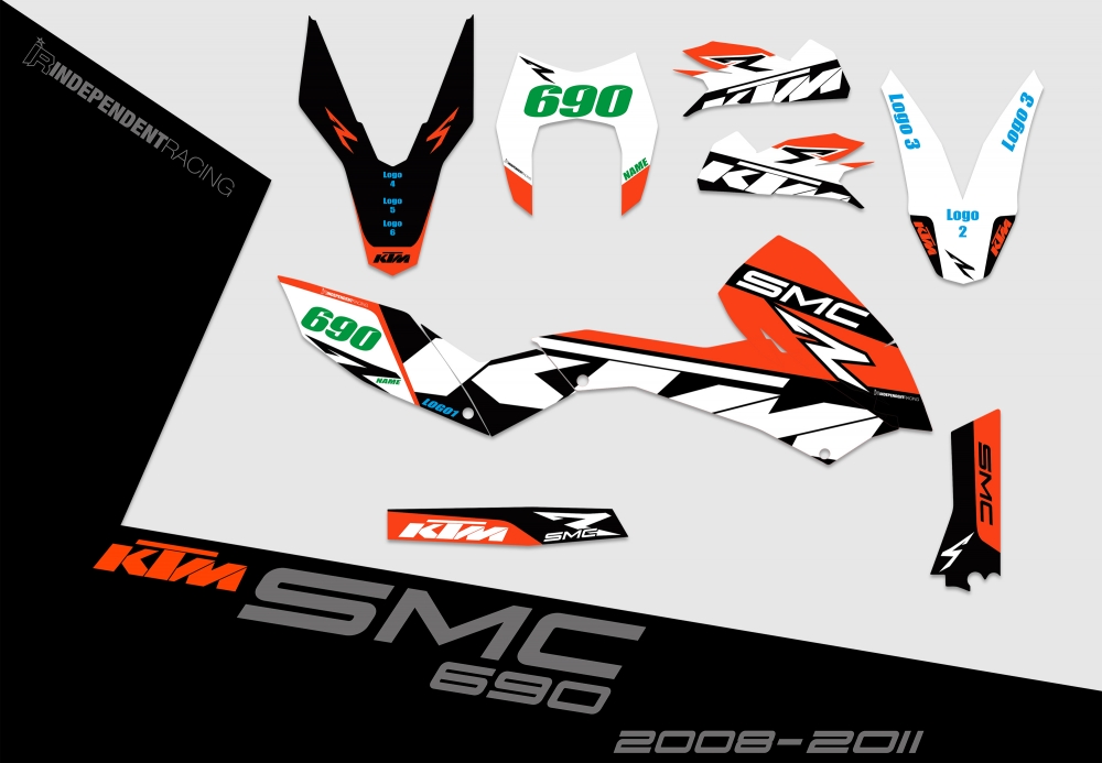 KTM 690 SMC 2008 - 2017 | Decal Factory 1A | 2D view