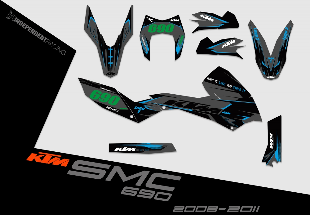 KTM 690 SMC 2008 - 2017 | Decal Works 1B | 2D view