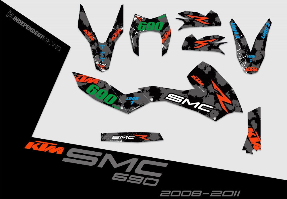 KTM 690 SMC 2008 - 2017 | Dekor Works 3A | 2D-Ansicht