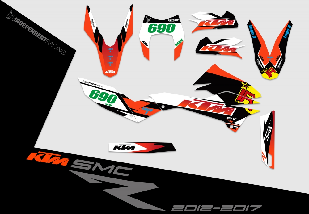 KTM 690 SMCR 2008 - 2017 | Decal Factory 2A | 2D view
