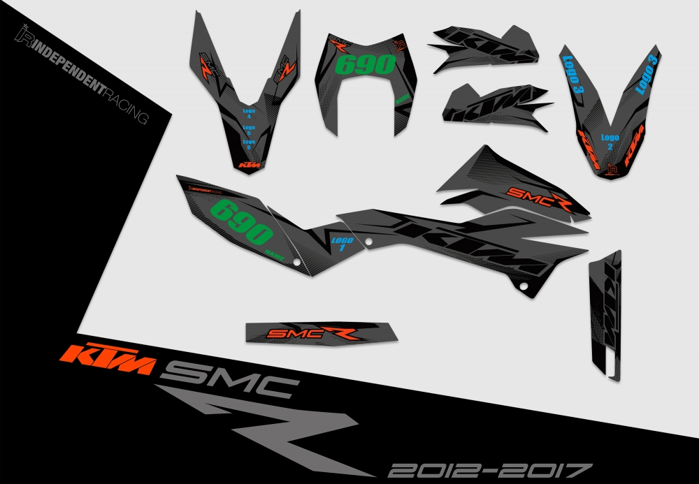 KTM 690 SMCR 2008 - 2017 | Decal Stock 2A | 2D view