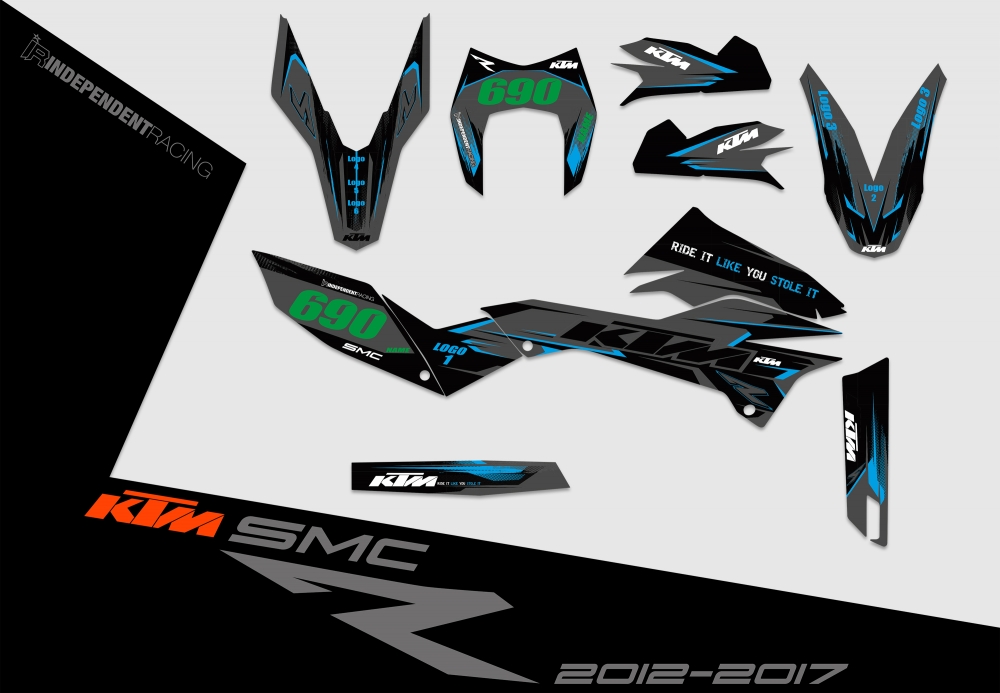KTM 690 SMCR 2008 - 2017 | Decal Works 1B | 2D view