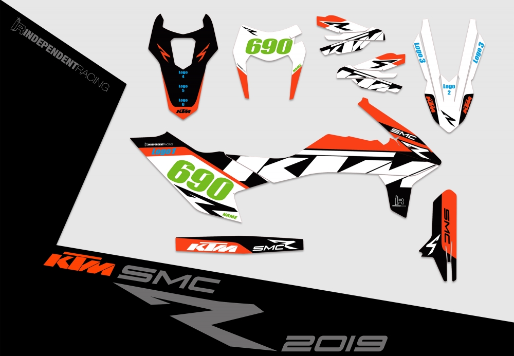 KTM 690 SMCR ab 2019 | Dekor Factory 1A | 2D-Ansicht