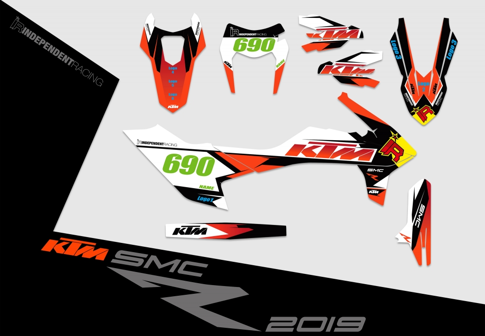 KTM 690 SMCR from 2019 | Decal Factory 2A | 2D view